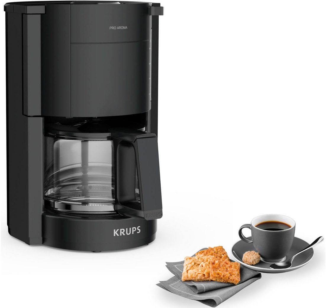 Krups Filterkaffeemaschine F30908 Pro Aroma, mit Glaskanne, 1,25L Füllmenge, 10-15 Tassen, 1050W