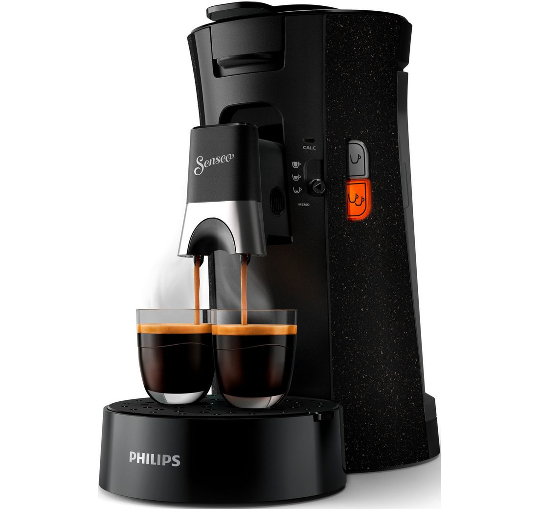Philips Senseo Kaffeepadmaschine Select ECO CSA240/20, mit drei Kaffee-Einstellungen, aus 21% rec. Plastik, Memo-Funktion