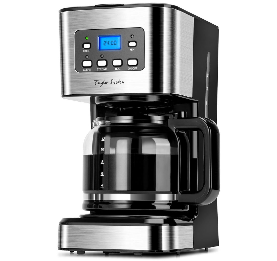 Taylor Swoden Filterkaffeemaschine 950W Filterkaffeemaschine mit Timer,1.5L, 12 Tassen, 1.5l Kaffeekanne, Korbfilter